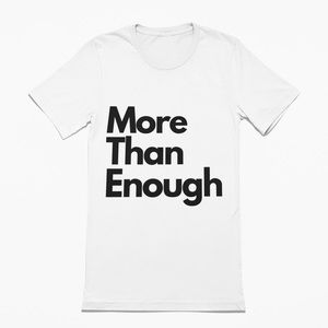More Than Enough Plus Size Unisex White & Black Streetwear T-Shirt